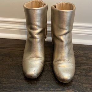 Gold ankle booties